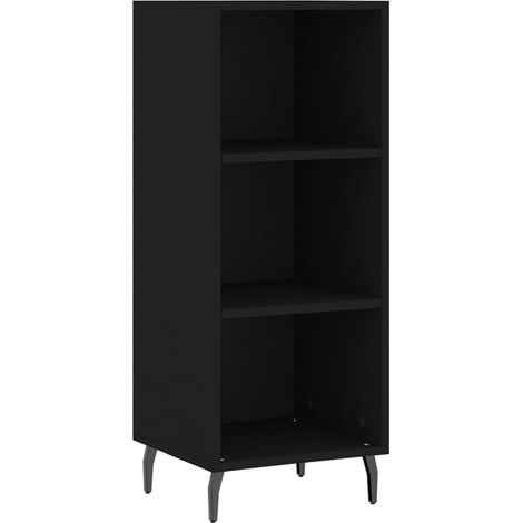 Aparador buffet cómoda armario mueble organizador cocina salón salón 34,5 x 32,5 x 90 cm madera contrachapada negra 020035866