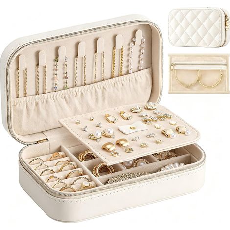 Boîte à Bijoux de Voyage Compacte en PU Imperméable (1/5)