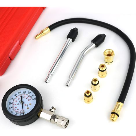 Tester di compressione, tester di candele, kit di strumenti con manometro per testare motociclette, auto, motori fuoribordo, motoseghe, motoslitte, auto, motori a benzina (1/4)
