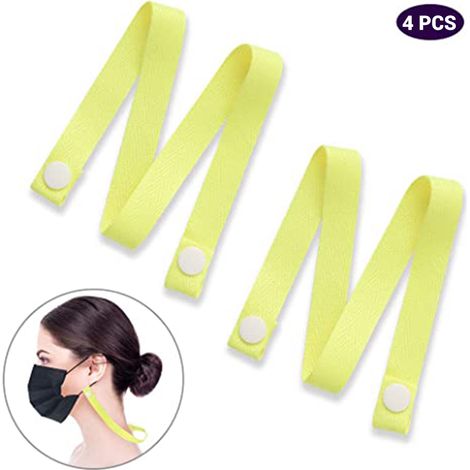 4 attaches anti-perte pour masque, cordon de maintien avec bouton-pression, tour de cou réglable, lanière pour couvre-visage, fixation sécurisée, pack de 4, accessoires de protection (1/5)