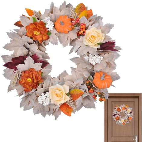 Couronne d'automne Décor de Porche 45 cm Célébration de Fêtes pour École (1/5)