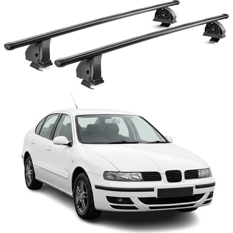 OMAC Stahl Dachträger Querträger Seat Toledo III 2004-2009 – TÜV / DIN 75302:2019 – Abschließbar – Max. 75 kg – 2 Stangen – Schwarz (1/5)