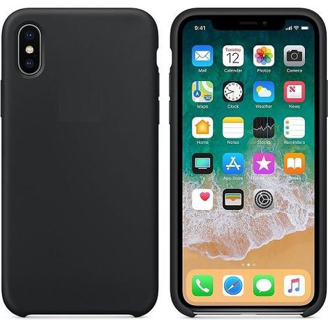 Funda silicona iphone XR textura suave  Negro