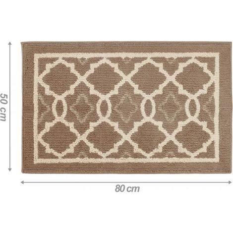 Tapis de Porte Intérieur, Tapis Entrée Absorbant Moderne, Paillasson d'Entree Antidérapant Lavable en Machine, Intérieure Extérieure Couloir de Porte Arrière (50 x 80 cm, Beige) (1/4)