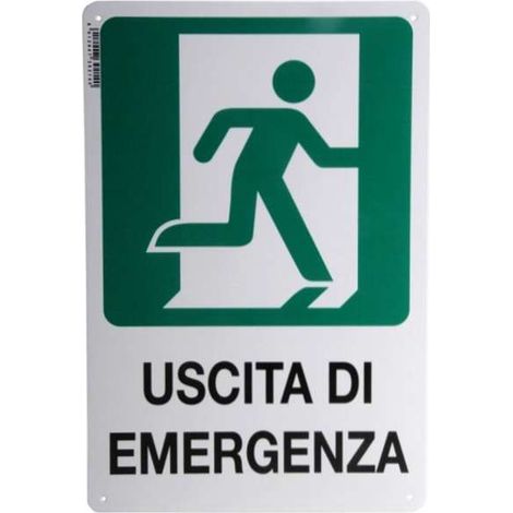 CARTELLO USCITA EMERGENZA 20x 30 PLASTICA