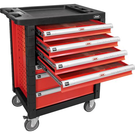 WERKZEUGWAGEN 7 SCHUBLADEN ROT - LEER JBM53762 (1/4)