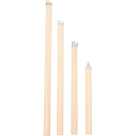 Bird Cage Perch Set 4 Pieces Wooden Perches for Parrots Parakeets Conure Sticks Accessory (1/5)