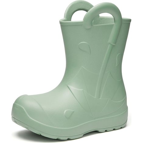 Ladeheid x Camminare Gummistiefel Kinder aus ultraleichtem EVA wasserdicht rutschfest und bequem LA-CA-20 (Olivegrün,28/29 EU)