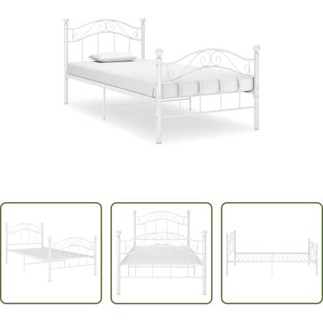 Metallbett - Bett Weiß Metall 90x200 cm (1/5)