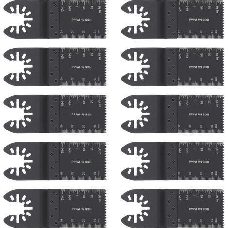 Lot de 50 lames de scie oscillantes, largeur de denture 34 mm, longueur 90 mm, en acier à haute teneur en carbone, pour outils multifonctions, pour bois, plastique et métaux tendres. (1/5)