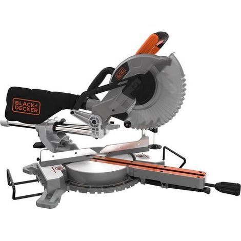Black & Decker – Scie à onglet électrique 1600W – Profondeur de coupe 62mm – Diamètre disque 216mm – Angle d'onglet 48° – BES700QS