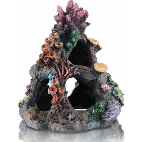 Décoration d'aquarium en corail, ornements de grotte de montagne en roche pour poisson Betta (1/5)