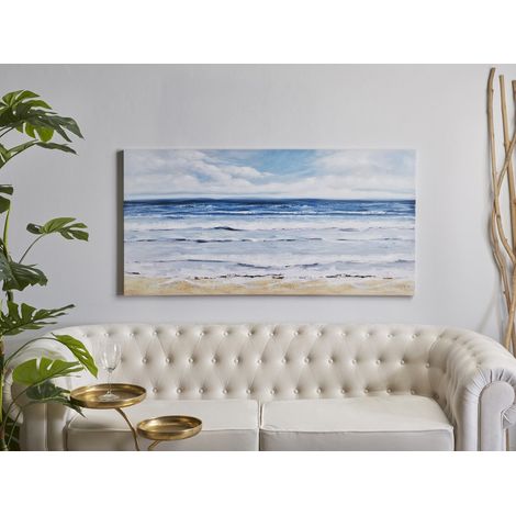 Bedruckte Leinwand, Meereslandschaft, 50 % Öl, 140 x 70 cm, 140 x 3 x 70 cm (1/3)