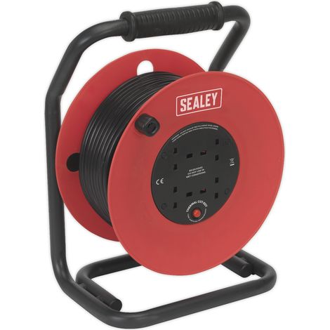 Sealey 50m Heavy-Duty Cable Reel with Thermal Trip 4 x 230V CR50/1.5