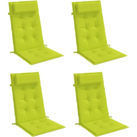 Cojines de silla respaldo alto 4 uds tela Oxford verde brillo vidaXL