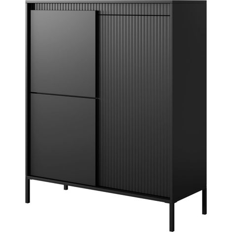 Cassettiera: tre ante, mobile: Nero, 123,4 x 103,5 x 39,5 cm (1/5)