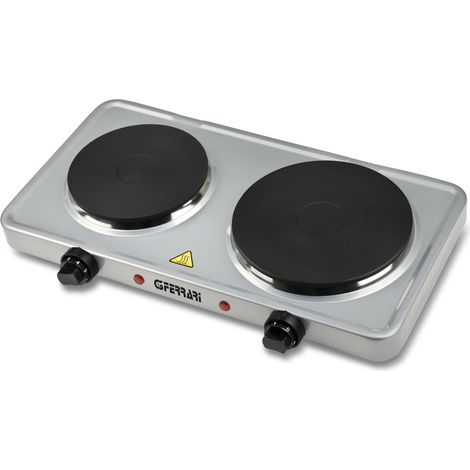 G3 Ferrari G10122 Caldos Fornello Elettrico Doppio 2 Piastre in Ghisa 2500 W 5 Livelli Temperatura colore Argento (1/2)