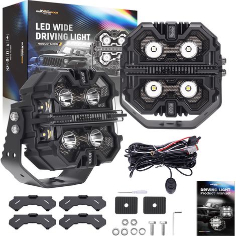 5inch 212W LED Driving Light Spot Beam RGB DRL Pod Lights IP68 270° for 4X4 ATV (1/5)