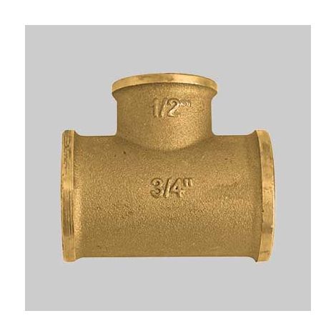 RACCORDO A TEE RIDOTTO AL CENTRO OTTONE GIALLO 1/2 x 3/8 x 1/2 MADE IN ITALY