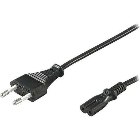 Cable- CEE 7-16 -C- prise.IEC C7 femelle- 1.8m- Prises- 1- noir