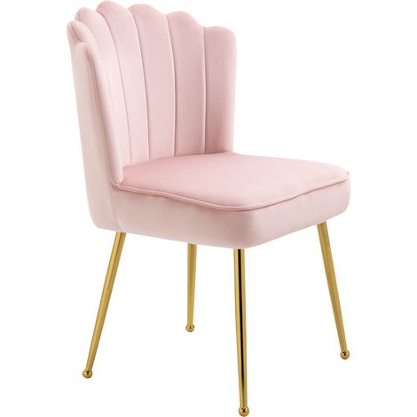 VelvetFeel Shell Accent Chair Pink (1/5)