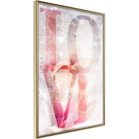 Affiche Murale Encadrée "Love II" 40 x 60 cm Or (1/2)