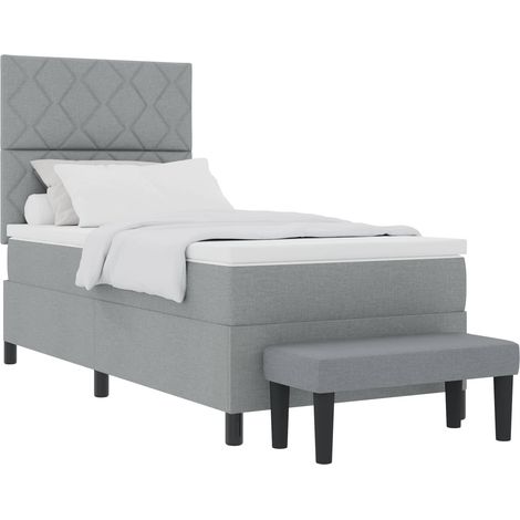 Maison Exclusive - Letto a molle con testiera Grigio chiaro 100 x 200 cm Tessuto (1/5)