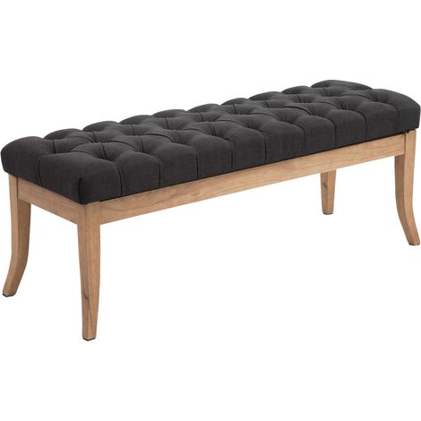 Banco Recibidor Ramses En Tela & Madera Clara Gris oscuro 120 cm