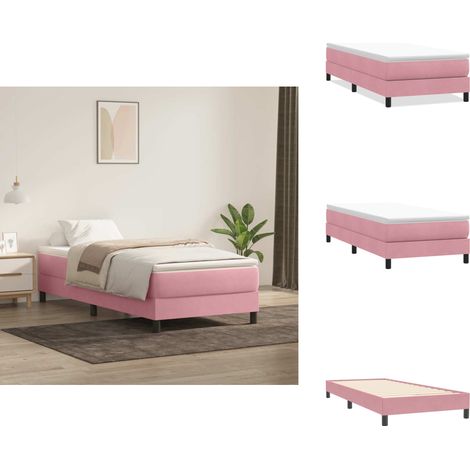 Sommier à lattes de lit sans matelas rose 90x220 cm velours - Sommier À Lattes De Lit - Sommiers À Lattes De Lit - Lit - Meuble De Chambre À Coucher (1/5)