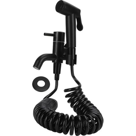 Douchette WC Noire Alliage Haute Pression Accessoire Salle de Bain G1/2 (1/5)