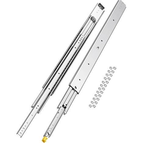 Glissière de tiroir à extension complète, 1 paire, coulisse de tiroir verrouillable, 1016 mm, capacité de charge 226,8 kg, rail coulissant à montage latéral avec roulement à billes et verrou (1/5)
