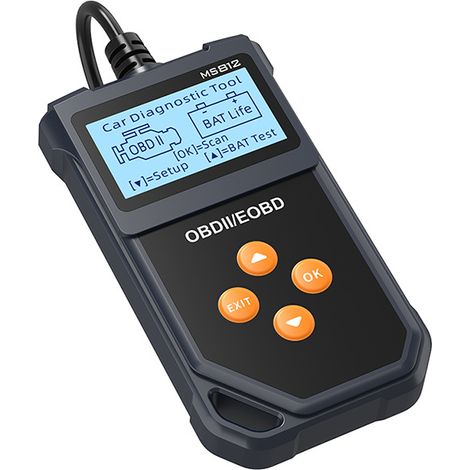 MS812 Multifunktions-Kfz-Diagnosegerät – OBD2-Motordiagnosegerät mit Batterietest, Fehlercode-Lesung und -Löschung, kompatibel mit allen OBD2/EOBD-Fahrzeugen – Lovez