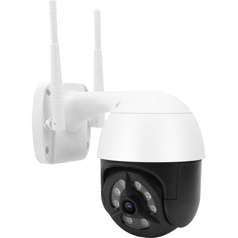 Caméra de sécurité 8 LED Wi-Fi IP66 avec détection de mouvement et vision nocturne, système de surveillance avec prise 100-240 V.
