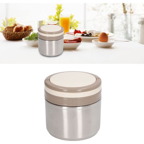 Isolierte Lunchbox aus Edelstahl 304, runde Form, ideal für Büroangestellte, japanischer Bento-Stil, tragbare Lunchbox für Schüler, natürliche Stahlfarbe. (1/5)