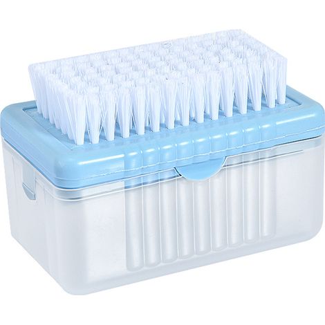 Boîte à savon moussant avec brosse à linge - Porte-savon automatique à rouleaux multifonction pour douche, distributeur de mousse intégré avec ressort (1/4)