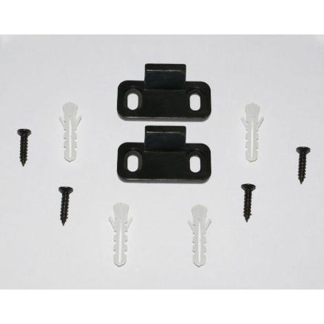 Rails de sol de porte de grange, paquet de 2 butées de porte de grange noires en plastique en acier au carbone pour portes coulissantes, support de sol de rail inférieur pour armoires d' (1/4)