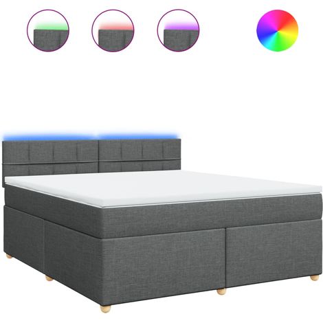 Maison Exclusive - Giroletto a Molle con Materasso Grigio Scuro 180x200 cm Tessuto