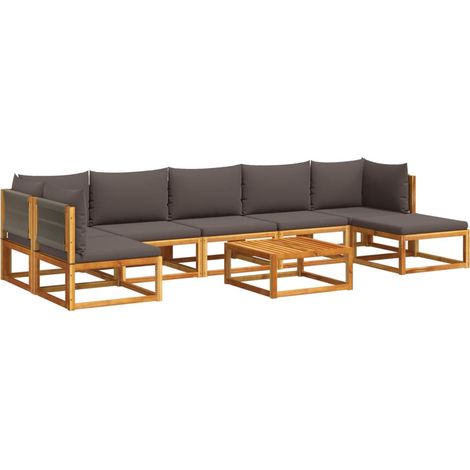 Maison Exclusive - Ensemble de canapés de jardin 8 pièces avec coussins en bois d'acacia et corde