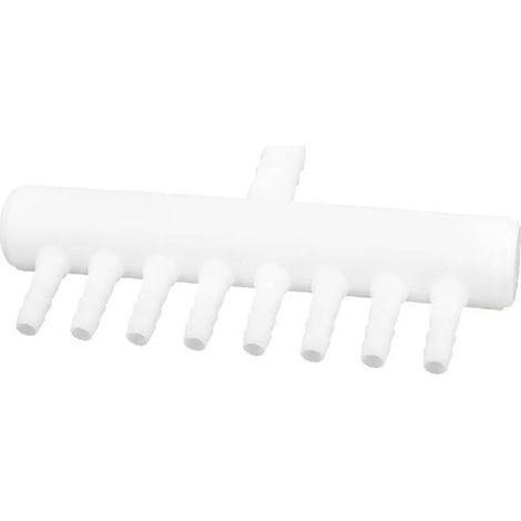 Distributore di aerazione per acquario, da 1 ingresso a 8 uscite, compatibile con tubi da 4 mm e 8 mm, accessorio essenziale per la diffusione dell'aria negli acquari.