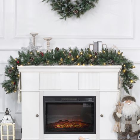 Guirlande de Noël 50 LED Blanches, Décorations Métal et Plastique, 180x30x30 cm, Vert Sapin (1/5)