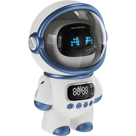 Intelligenter Astronauten-Bluetooth-Lautsprecher, kreatives Radio, TF-Karten-Uhr mit Cartoon-Design, KI-gestützter intelligenter Gegensprechanlagen-Wecker