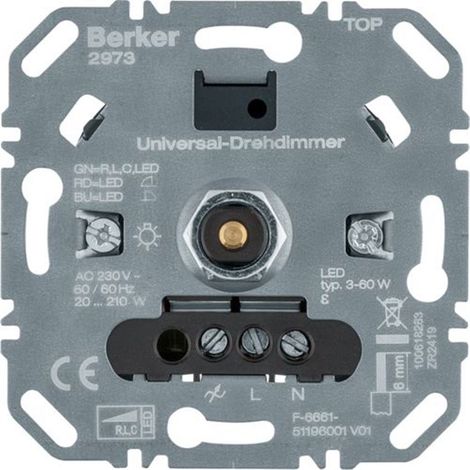 Berker 2973 Dimmer Argento per LED
