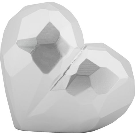 Vase Design en Résine "Heart" 19cm Argent