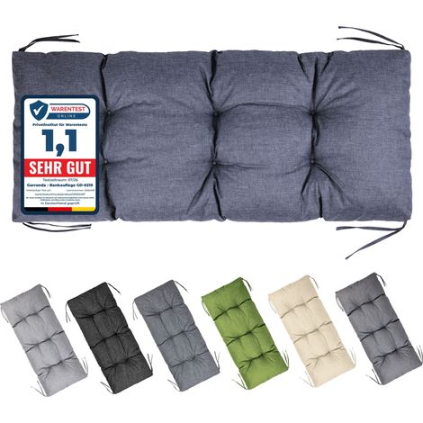 Garronda Coussin Exterieur Impermeable 120x50 cm pour Banc de Jardin Canapé Extérieur et Balancelle Coussins d'Assise Résistant UV pour Terrasse Balcon et Intérieur avec Cordons GD-0219 Bleu marine (1/5)