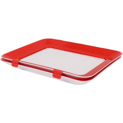 Lot de 2 boîtes Rouges à Viande Froide pour réfrigérateur Récipient Alimentaire pour Jambon légumes Morceaux froids (1/4)