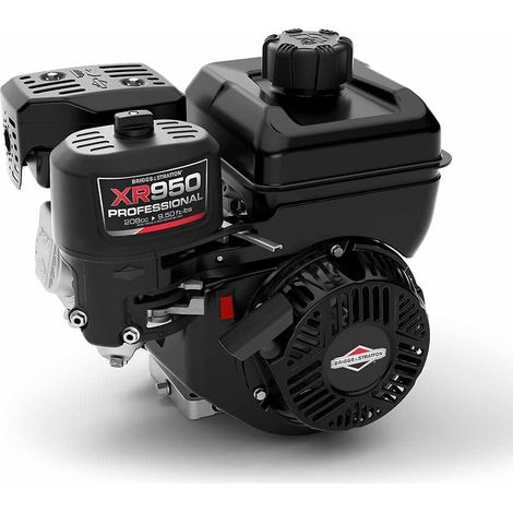 Jardiaffaires – Moteur thermique Briggs Stratton 205cc – Vilebrequin horizontal 19,05mm – Interrupteur d'arrêt et sécurité manque d'huile – Pour motobineuse et motoculteur