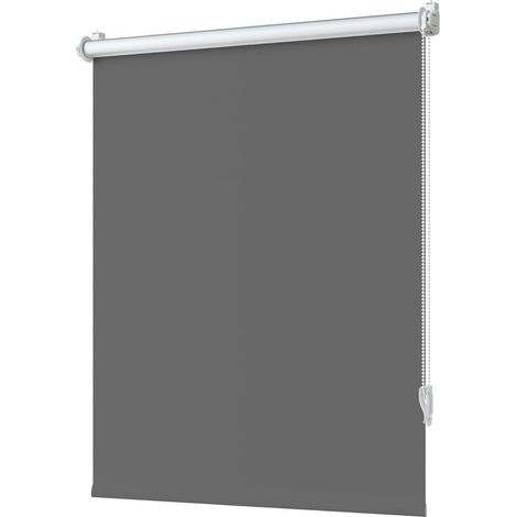 Store Enrouleur Occultant - 1 Pièce - Polyester Gris Foncé - Isolation Thermique et UV - Fenêtres et Portes - 75x150 cm (1/5)