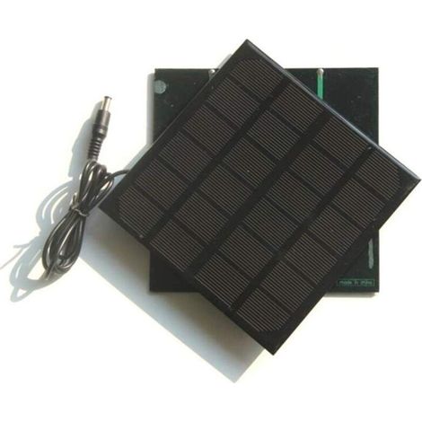 Jeffergarden – Panneau solaire 3W 6V – Silicium monocristallin – Efficacité de charge élevée – Connecteur DC5521 – Dimensions 14,5x14,5cm