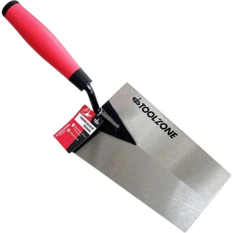 Toolzone Bucket Trowel 180mm Soft Grip Plastering Bricklayer Cement Mixing Tool