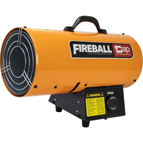 SIP FIREBALL DV125 110v/230v Dual Voltage Propane Space Heater - L50 x W21.5 x H37 cm